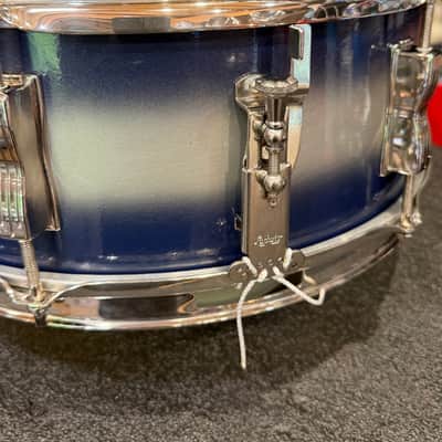 1965 Ludwig Pioneer in Blue/Silver Duco Lacquer (w/vintage case, stand, Ludwig sticks) image 4