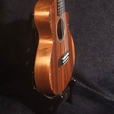 Handcrafted Tenor Ukulele, Carved ARCHBACK Solid Hawaiian Koa, Flame Maple MOP Vine Inlay, Soft-bag, Bruce Wei UAC17-2045 image 3