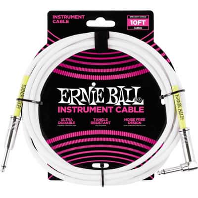 Ernie Ball 6049 Cables instrument classic jack/jack coudé 3m blanc image 1