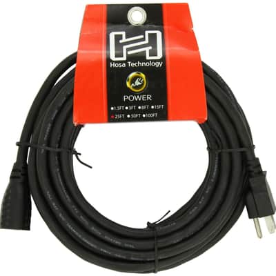 Hosa PWX-425 NEMA 5-15R to NEMA 5-15P Power Extension Cord - 25'