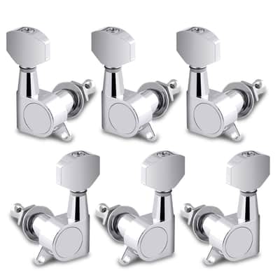 3R3L Sealed String Tuning Pegs Tuning Machine Heads Tuners Tuning Keys for Acoustic Guitar or Electric Guitar Chrome. image 1