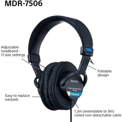 Sony Professional Large Diaphragm Headphones with Case and 1 Year Warranty image 5