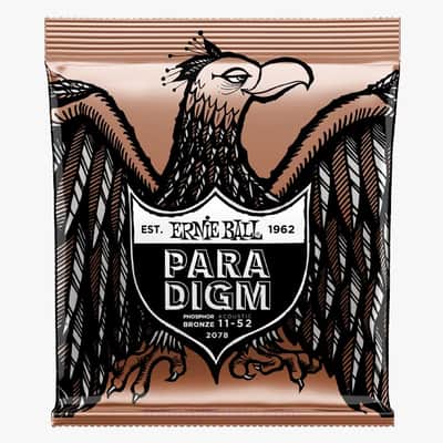 Paradigm Light Phosphor Bronze Acoustic Guitar Strings 11-52 Gauge Set Plasma Enhanced Wrap Wire Nanotech Coat-Treated image 1