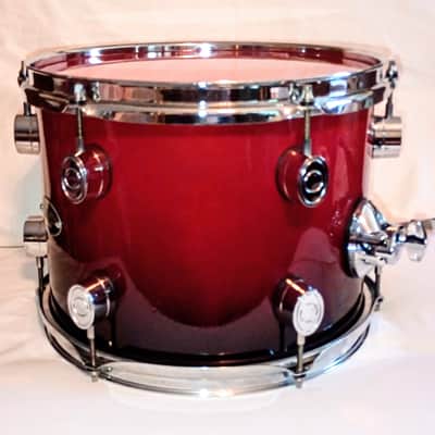 PACIFIC VINTAGE RACK TOM 12" - BLACK CHERRY BURST LACQUER - FREE SHIP TO C-USA! image 2