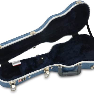 Crossrock 4 Strings Concert Ukulele ABS Hard Case with Aluminum Valance,Blue image 2