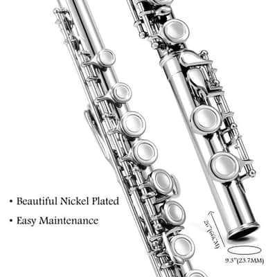 Closed Hole C Flute 16 Key - Nickel Flute Set With Carrying Case image 4