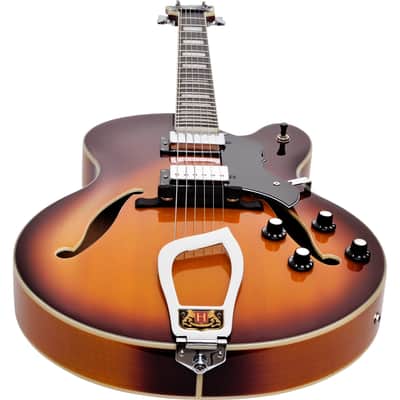 Hagstrom HJ800 Hollow Body Jazz Electric Guitar - Vintage Sunburst image 6