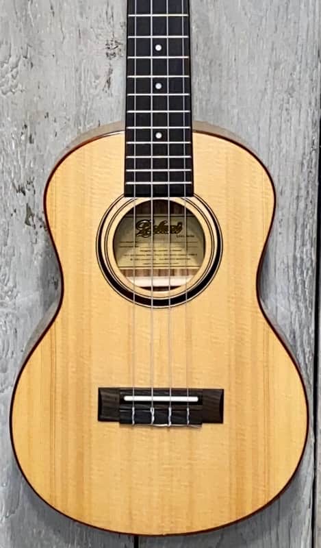 Leolani Tenor T1824 Slotted Headsock,  Solid Spruce Top, Exotic Black & White  Ebony Back & Sides image 1