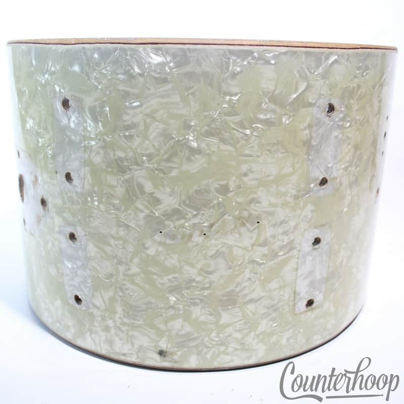 Rogers 8x12" Fullerton Tom Drum Shell Vintage 60s Holiday WMP White Marine Pearl image 1