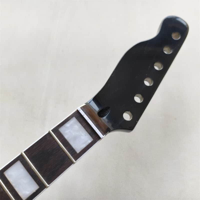 Black Reversed Head Guitar Tele Style Maple Wood Neck, 22 Frets Fingerboard image 1