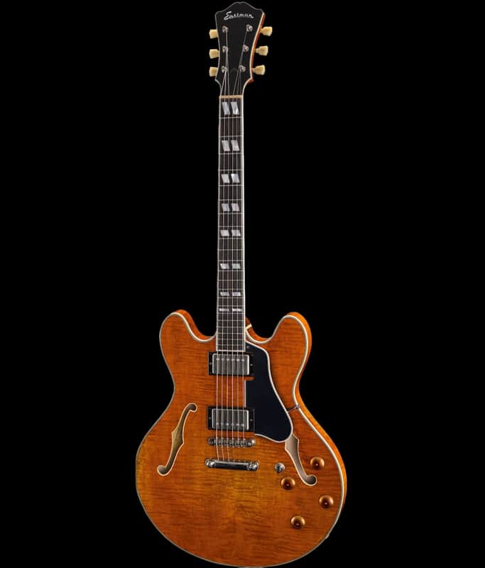 Eastman T59/v-AMB Semi Hollow Antique Amber Electric Guitar image 1