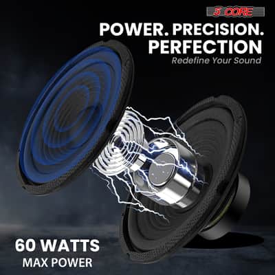 5 Core 6 Inch Subwoofer Pair 300W Car Audio Sub Woofer 4 Ohm Deep Bass Replacement Loud Speaker image 5