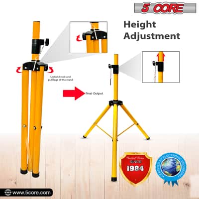 5 Core Speaker Stand Height Adjustable PA DJ Tripod Studio Monitor Stands w 35mm Compatible Insert image 3