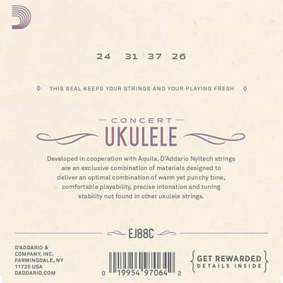 D'Addario EJ88C Nyltech Concert Ukulele Strings 24-26 image 2