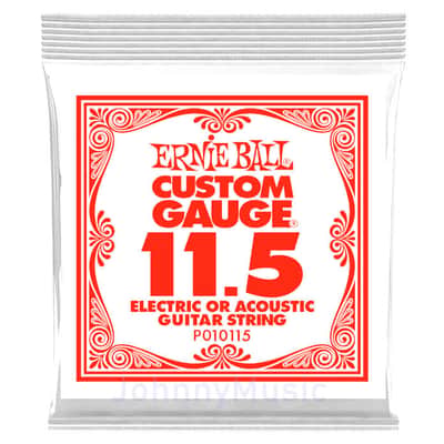 .0115 Custom Gauge Plain Steel String For Electric Or Acoustic Guitar Strings Specially Tempered High Carbon Tin Plated - The Slinky Standard! image 1