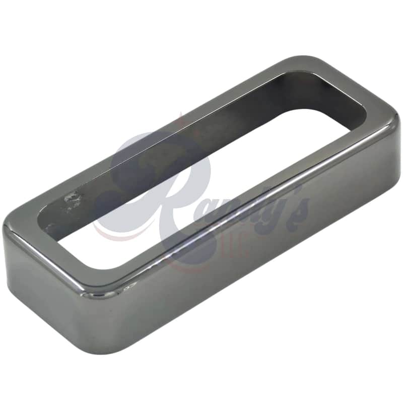 Advanced Plating 1892BC P-90 Soapbar Pickup Cover (Open) - Fits Gibson®-Black Chrome/Cosmo Black image 1