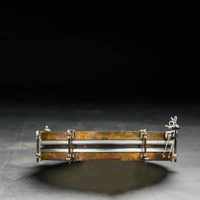 A&F Drum Co. 14” Brass Pancake Snare - Raw Patina image 2