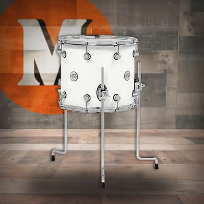 DW Design Series Maple Floor Tom 12x14 - Gloss White Lacquer w/Chrome Hardware (DDLG1214TTWH) image 1