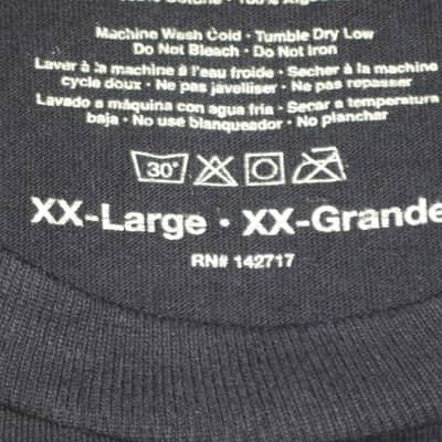 new with Fender paper hang tag A+ shape genuine Fender Custom Shop "Taking Over Me" Size XX-Large (XXL) short sleeve T-Shirt, 100% Cotton -- Black Shirt with Distressed Tan, Gray, & Black Graphic -- Fender P.N (part #): 9101020806 image 6