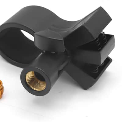 Large Microphone Clip Hoder For Mic Stand,Adjustable, with Metal Adapter, 32-68mm Diameter Range image 1