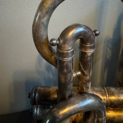 Vintage, low SN, 1907 Bb Holton New Proportion Cornet Chicago Holton New Proportion Cornet 1907 - Silver image 4
