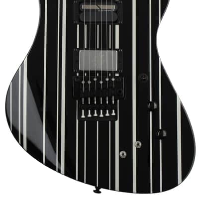 Schecter Synyster Gates Custom-S Electric Guitar - Gloss Black with Silver Stripes image 2
