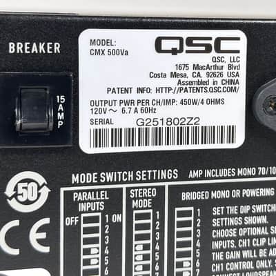 QSC CMX 500Va Professional 2-Channel Power Amplifier Rack Mountable image 11