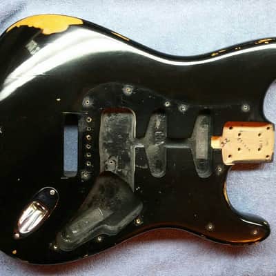 Fender Stratocaster Body Highway One Road Worn Black 2009 image 9