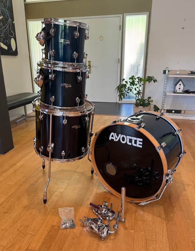 Ayotte Drum Smith 1990s - Blue Lacquer_Sugar Maple Drum Kit image 1