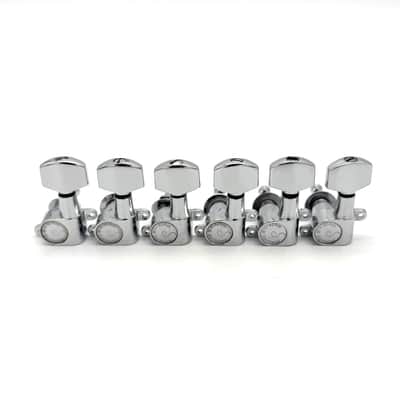 Vintage Schaller Double Tab M6 Mini Tuners Lefty 1970s 1980s - Chrome image 3