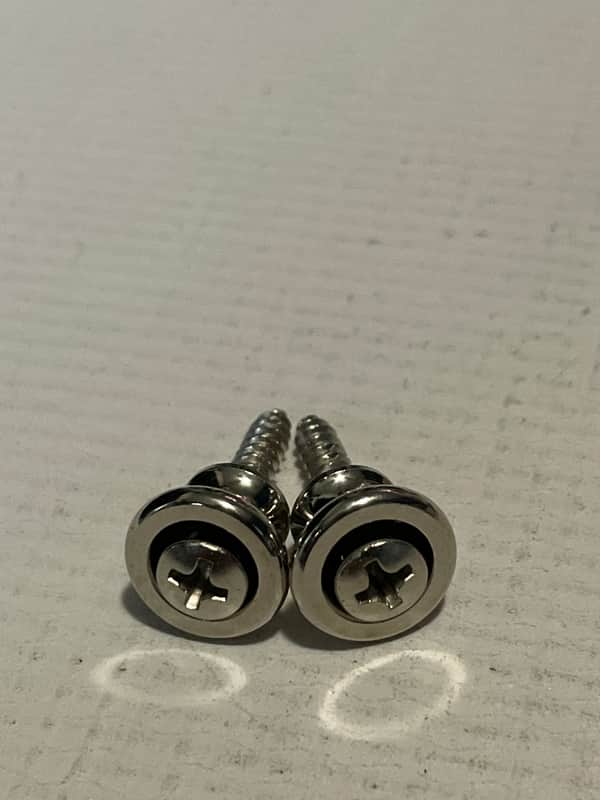 (2) GOTOH Nickel Strap Buttons & Screws For Gibson Guitar & Similar - AP-6695-001 image 1