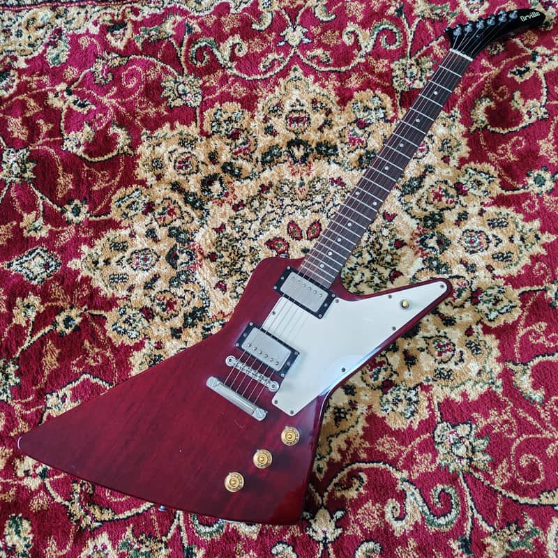 1991 Orville Explorer Gibson-Licensed Guitar, 100% Original, Japan Terada - Cherry image 1
