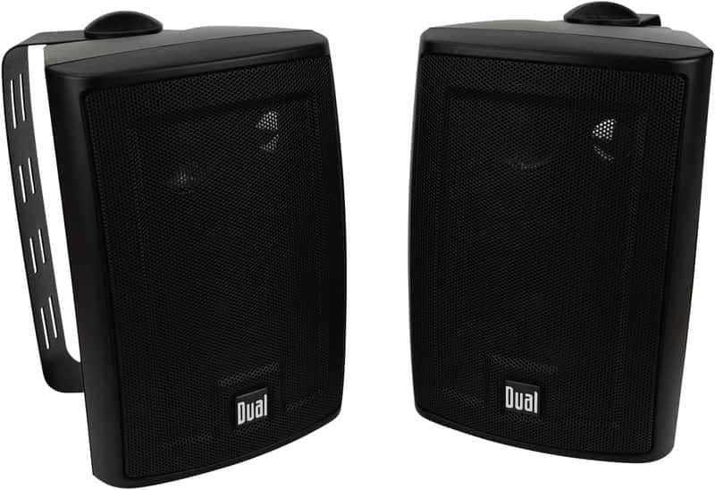4" 3-Way High Performance Outdoor Indoor Speakers with Powerful Bass, Effortless Mounting Swivel Brackets, All Weather Resistance, Sold in Pair image 1