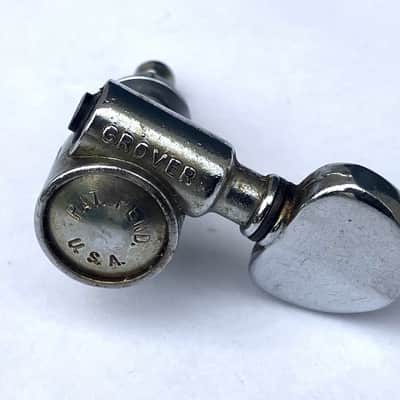 Grover- Pat. Pend tuner, bass side, chrome, VINTAGE image 1