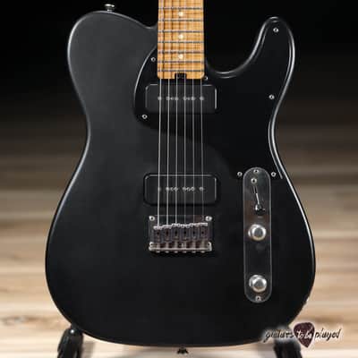 Shabat Lion Special Swamp Ash T-Style w/ Maple Neck & Lollar P-90s – Satin Black image 2