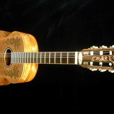 Blueberry Handmade Classical Nylon String Guitar Floral Motif Built to Order image 6