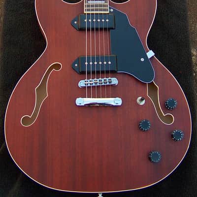 Hollow Body 330/335 Guitar P-90 Equipped-2025 from Haywire Custom Guitars Custom Shop - 1.66" Nut Width + 16" Radius with Natural Matte Sapele Finish with Frets Leveled, Crowned and Polished + Low Action Full Set-Up! image 3