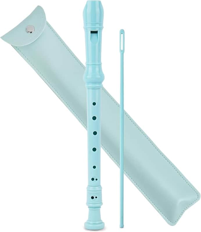 Recorder Instrument for Beginner Adults,8-Hole Soprano Descant Recorder Music Flute with with Cleaning Rod & Leather Case For Home Entertainment(2-Blue) image 1