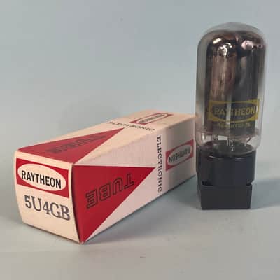1960s Raytheon 5U4GB Vintage Black Plate Side Getter Rectifier Tube! T287 image 1