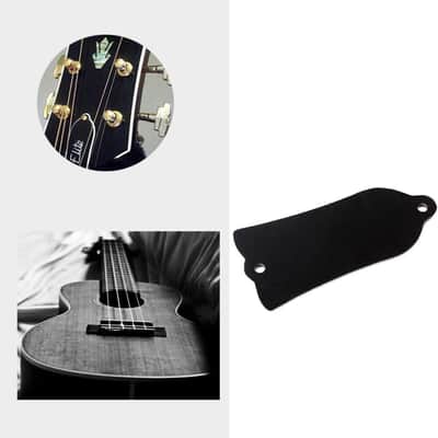 2 Holes Metal Truss Rod Cover Aluminum Alloy Bell-shape Truss Rod Cover Electric Guitar Replacement(Black) image 4