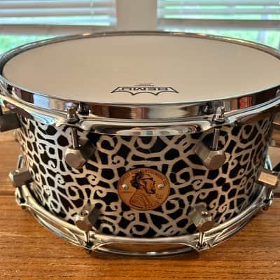 Honest Abe Instruments 3mm Aluminum Shell Custom Snare Drum 6.5x14 - 2025 Paisley-Esque Lacquer finish image 2