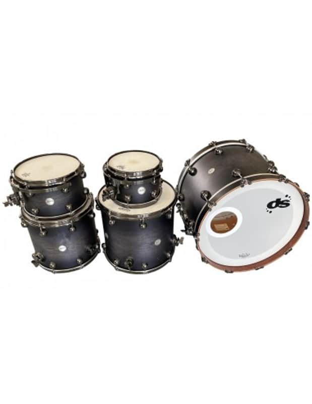 DS Drum Rebel Custom Shop Birch-Mahogany Black Pepper Burst Shell set Usata image 1