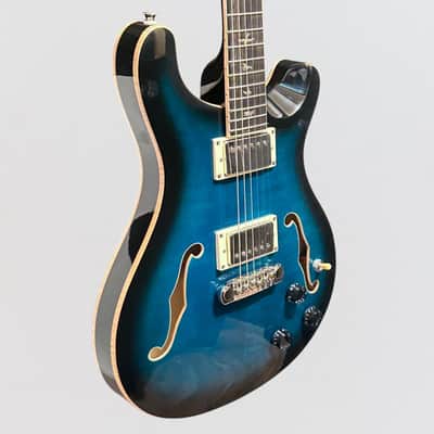 Paul Reed Smith PRS SE Hollowbody II Piezo Electric Guitar w/ Case - Peacock Blue Burst image 2