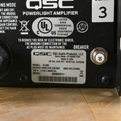 QSC PL380 Powerlight 3 Series 2-Channel Power Amplifier CG012GL image 9