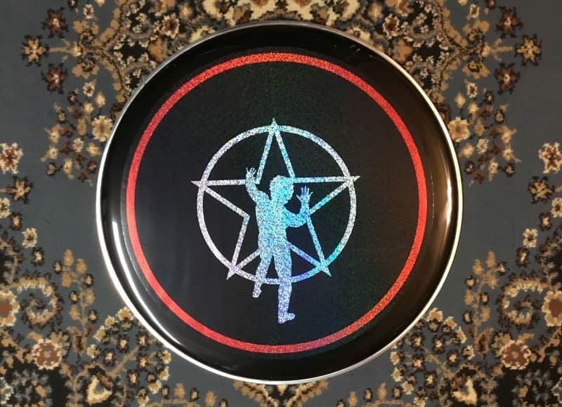 REMO 24" Neil Peart RUSH R30 Holographic Starman Bass Drum Head Collectible Holographic Confetti Prism image 1