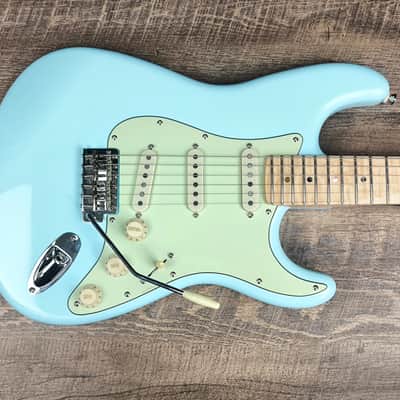 MyDream Partcaster Custom Built - Sonic Blue Flamed JM Silver Strat image 2