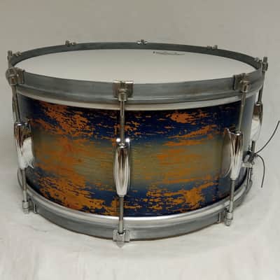1950s Gretsch X4102 ‘Renown’ 14″ x 6.5″ Snare Drum in Blue/Silver Duco - 3 ply image 7