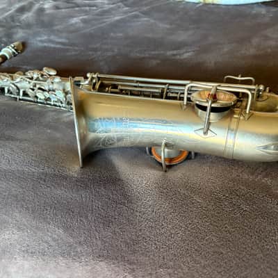 Buescher True-Tone Low Pitch Silver Alto Saxophone 1925 image 2