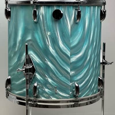 Gretsch 20/12/14/5.5x14" Progressive Jazz 60's Round Badge Drum Set - Aqua Satin Flame image 22