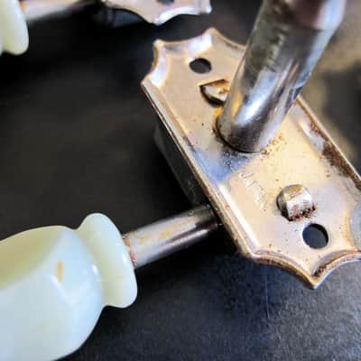 Gibson Kluson Deluxe Single Ring Keystone Tuners Aged Nickel from Les Paul R9 1959 Historic Reissue image 5